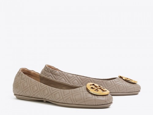 TORY BURCH SHOES TORY BURCH Minnie Quilted Ballet Flats DUST STORM |