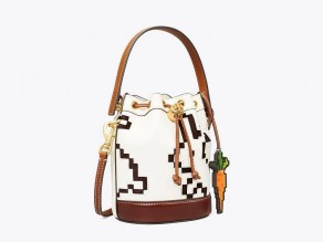 Tory Burch Small Thea Rounded Double-zip Satchel in Light Oak Leather