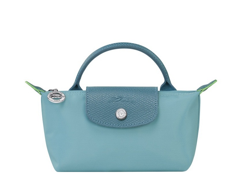 Longchamp Le Pliage Green L Tote Bag Recycled Canvas Sky Blue Women