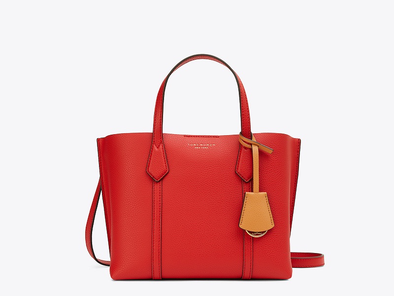 Tory Burch Perry Patent Small Triple-compartment Tote in Red