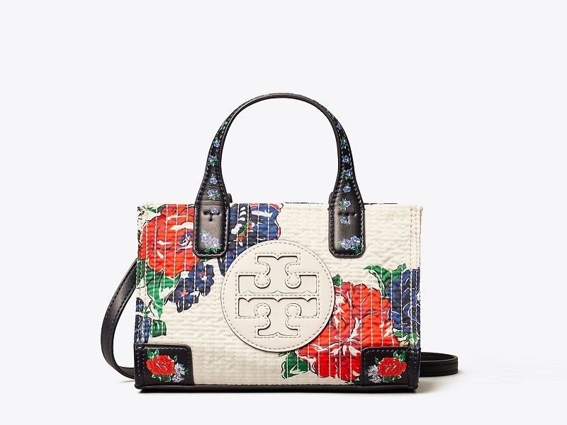 9795 TORY BURCH Ella Micro Tote Quilted Floral