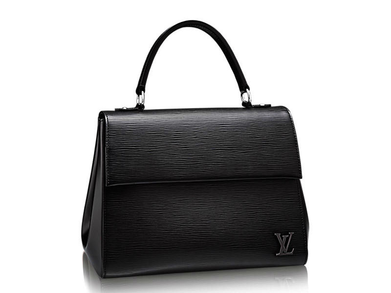 LOUIS VUITTON Cluny MM Epi Leather Shoulder Bag Black