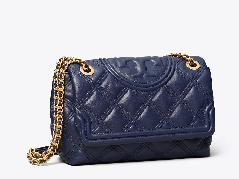 Tory Burch Women's Small Fleming Leather Convertible Shoulder Bag - Navy Day