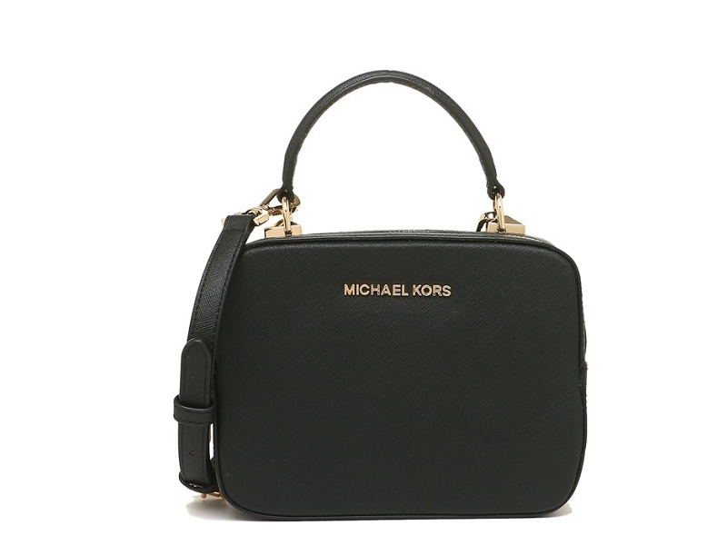 Michael Kors, Bags, Michael Kors Black Karla Medium Ew Satchel Leather  Handbag