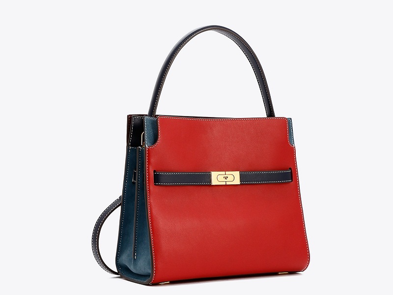 11064 TORY BURCH Lee Radziwill Double Bag Small RED APPLE
