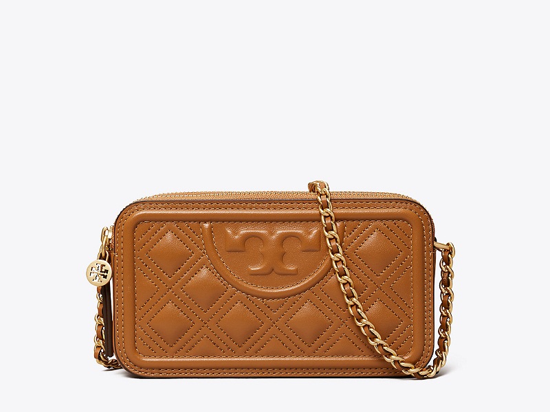 Tory Burch Embossed Leather Fleming Double Zip Mini Bag (SHF-20737) – LuxeDH
