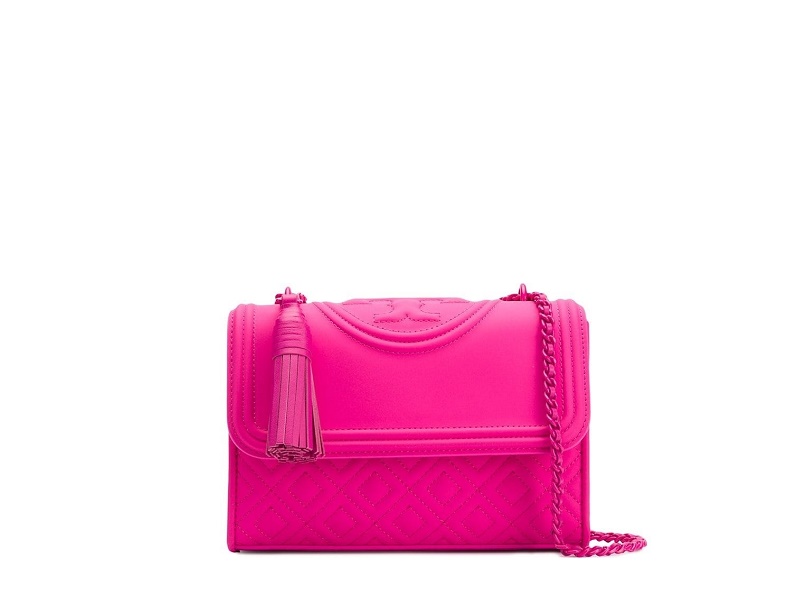 Tory Burch Crazy Pink Fleming Small Convertible Shoulder Bag at FORZIERI