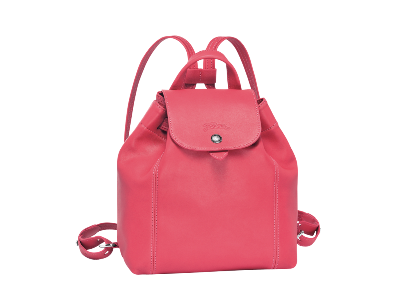 Longchamp Le Pliage Cuir Backpack in Pink