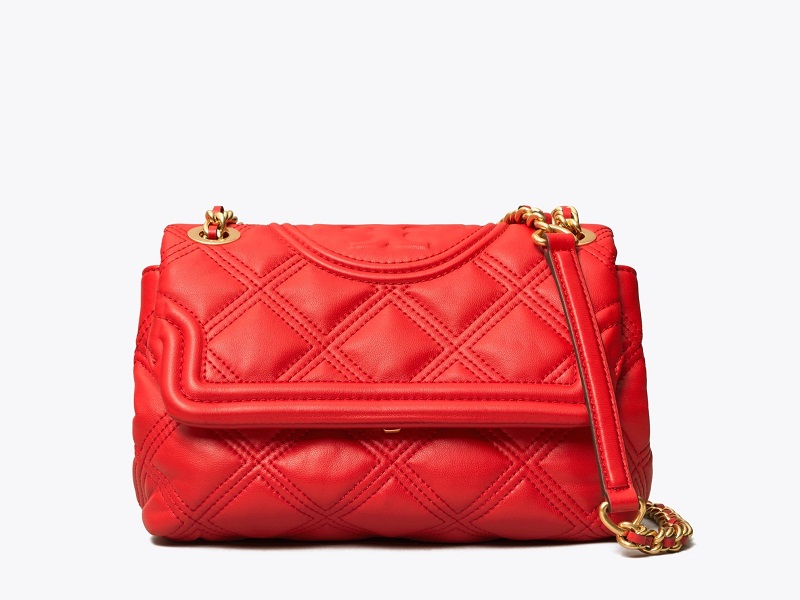 Tory Burch Small Fleming Soft Convertible Shoulder Bag in Red
