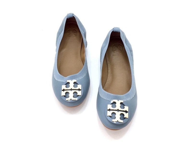 13956 TORY BURCH Claire Elastic Ballet Shoes BLUE |