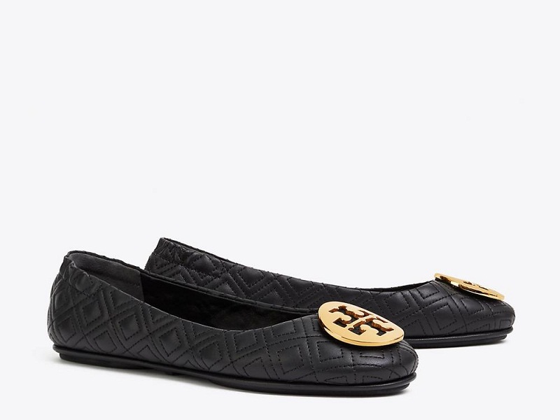 495 TORY BURCH Minnie Quilted Ballet Flats BLACK |