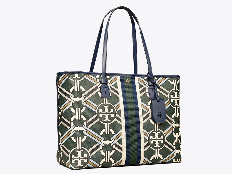 Tory Burch Gemini Link Canvas Small Top-zip Tote in Green